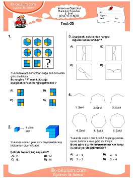 1. sınıf Bilsem Genel Yetenek Testileri